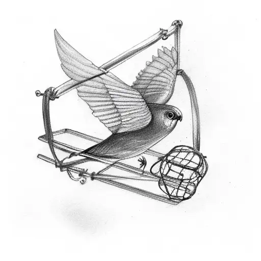 Elegant Bird Flying Out Of Bird Cage
