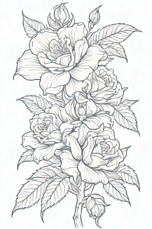 Honeysuckle Flower Writing In Stem Rose