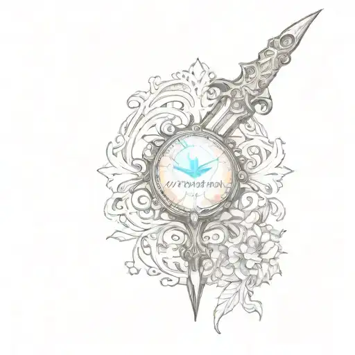 Dagger And Delicate Lace Around It With An Opal Stone On The Hilt