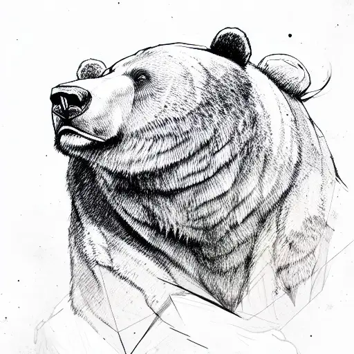 Bear Paw With A Profile Face Of Roaring Bear