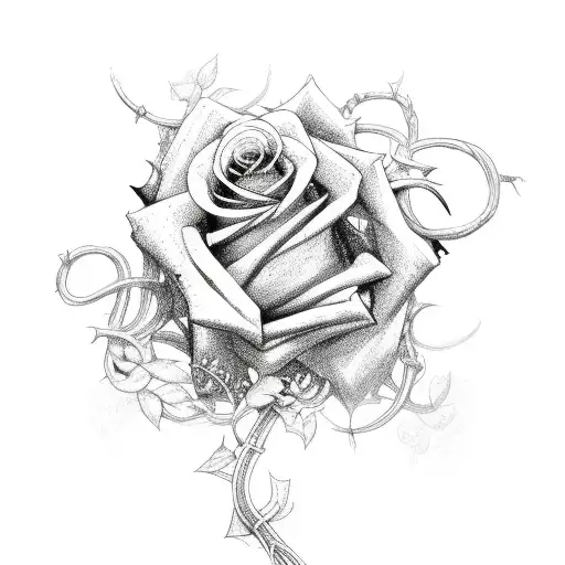 Sword Tangled In Vines And Roses