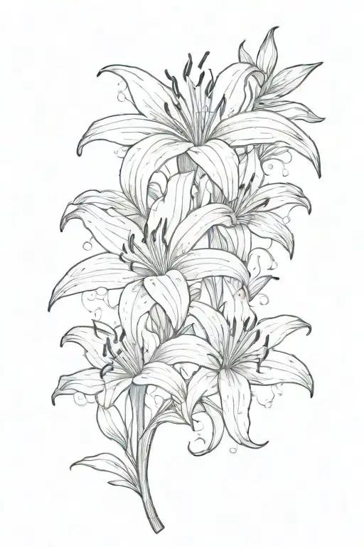 Forearm Spider Lily With Clouds Surrounding