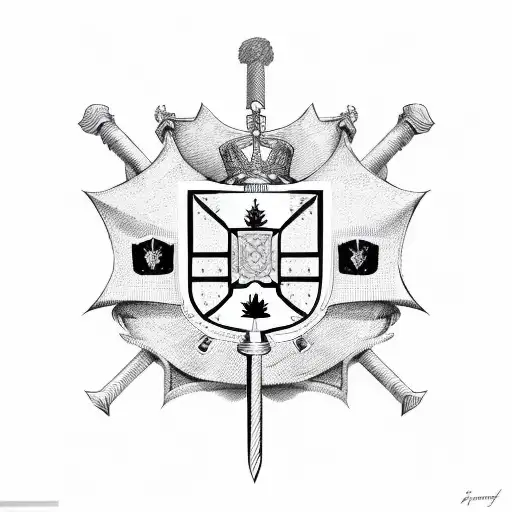 Portugal Flag And Canada Flag Through Sword