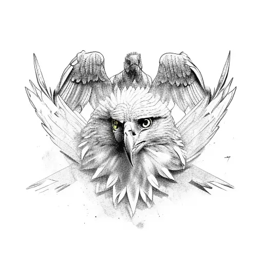 A Fierce Eagle In Mid-flight With Its Wings Spread Wide