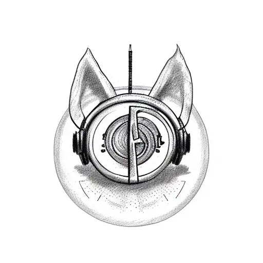 A Sketch Of A Rebellious Music Note With Cat Ears And Rebel Symbols Incorporated