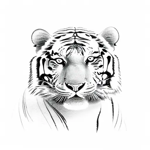 Combine A Blueprint Of A Bridge With A Tiger Leaping Across It