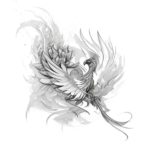 Phoenix With Flowers