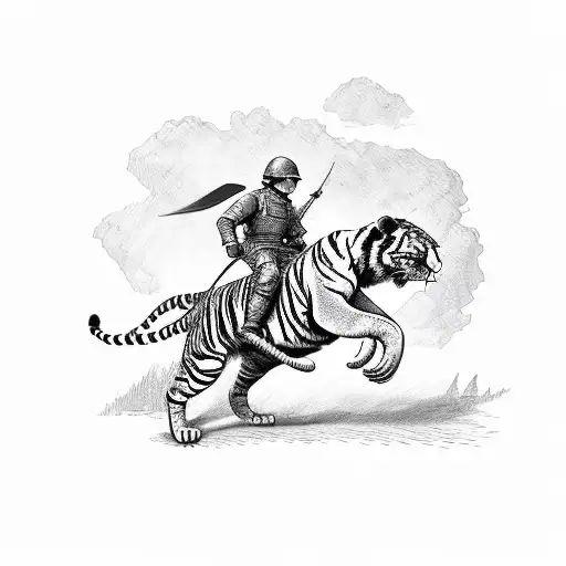 A Historical Army Aviator Riding A Tiger Into Battle