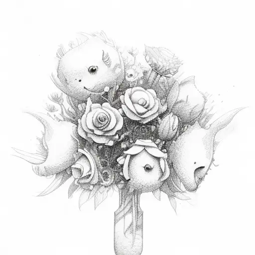 A Bouquet Of Colorful Flowers Floating On Ocean Waves