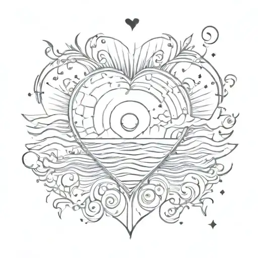 Ocean And Sun And Music And Love Heart