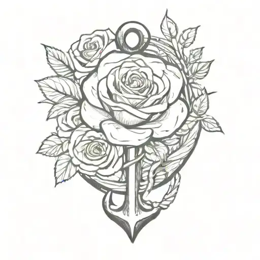 Anchor And Rose Simple