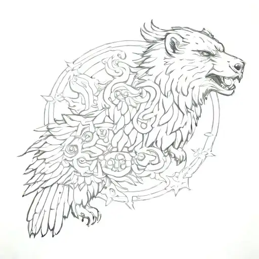 Double Headed Eagle And Bear