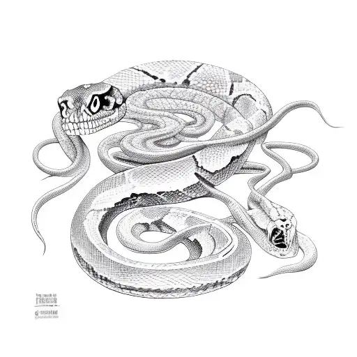 Snake And Snake Skeleton Intertwined