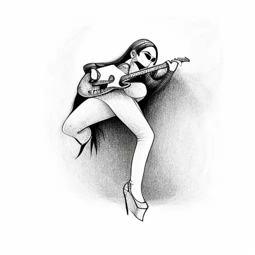 Gothic Girl Breaking Guitar
