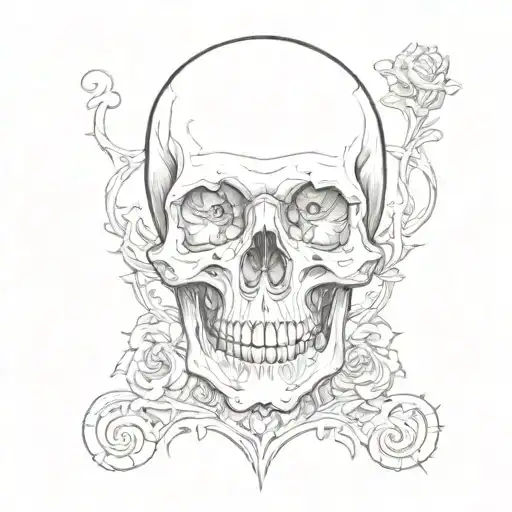 Skull Hour Glass Neck Tattoo Design