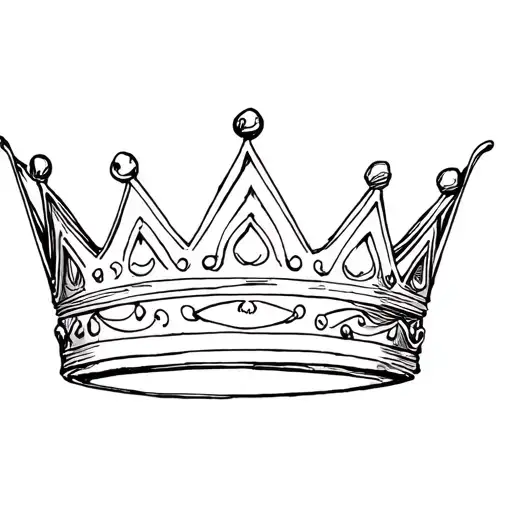 Small Crown Tattoo In Between A Bigger Crown