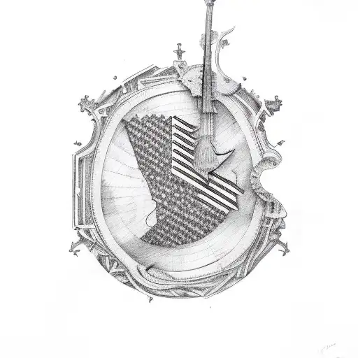 A Music Sheet Forming The Shape Of Haiti