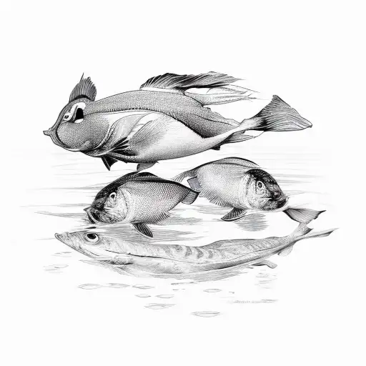 Fish And Duck In Water