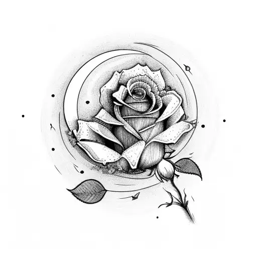 Moon With A Rose