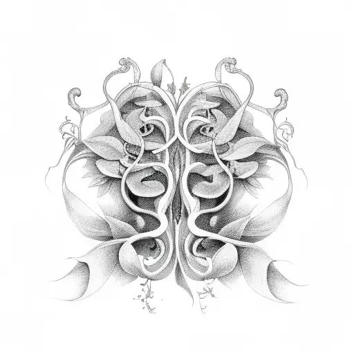 Long Vine With Lilies Of The Valley And Violets For Spine