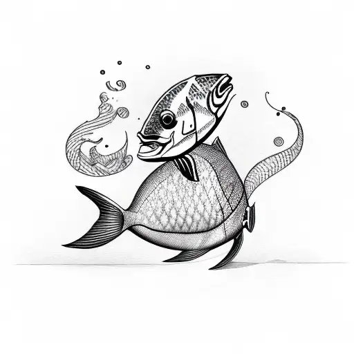 Fish Playing A Guitar And Riding A Bicycle