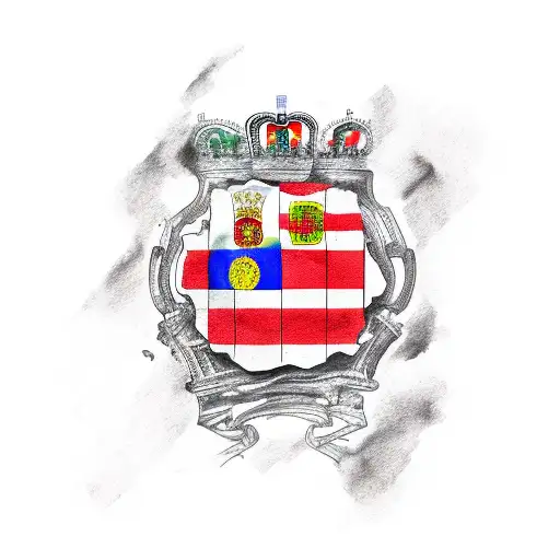 Paw Print With The Spanish And Irish Flag