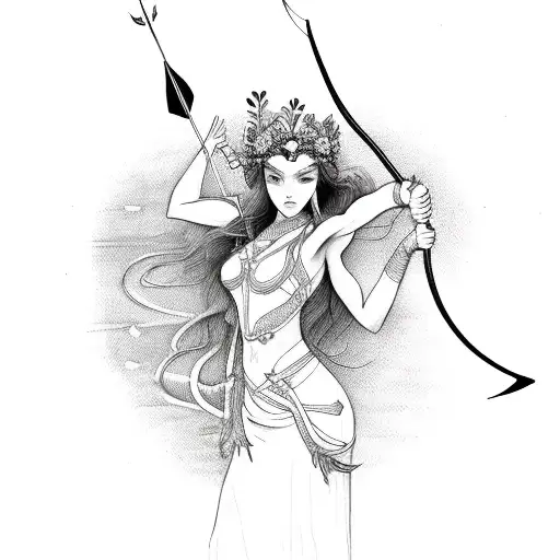 Nature Goddess With Bow And Arrow
