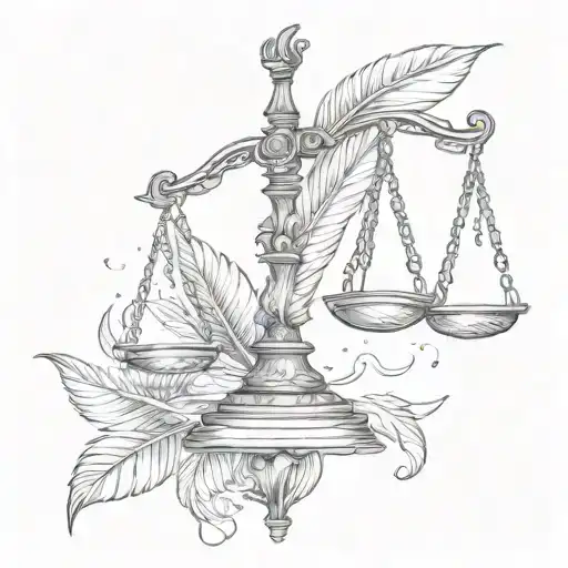 Scales Of Justice With Feather