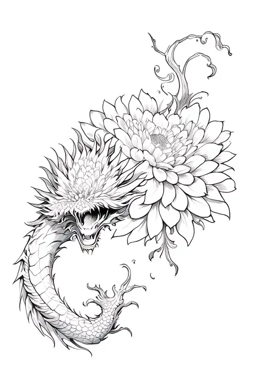 Chrysanthemum With Dragon Wrapped