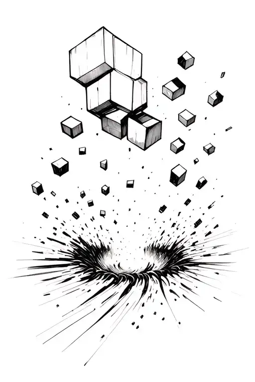 Hollow Cubes Falling Into Black Hole