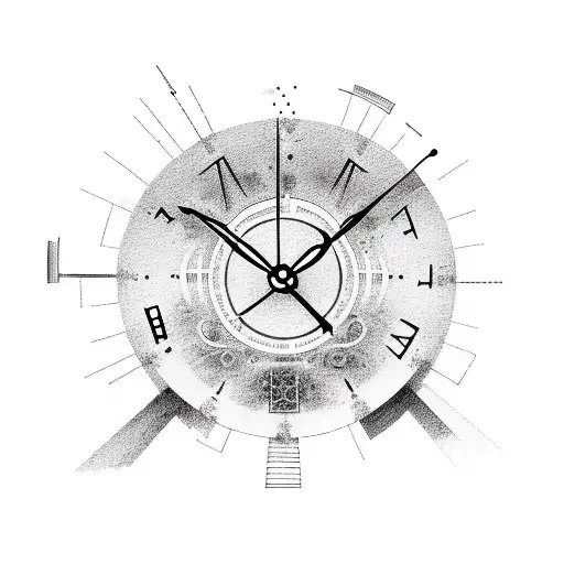 A Sketch-style Representation Of The 10 000 Year Clock Integrated With Nature Elements