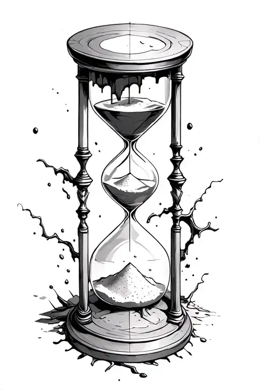 A Hourglass But The Side Broke And Sand Is Spilling Out