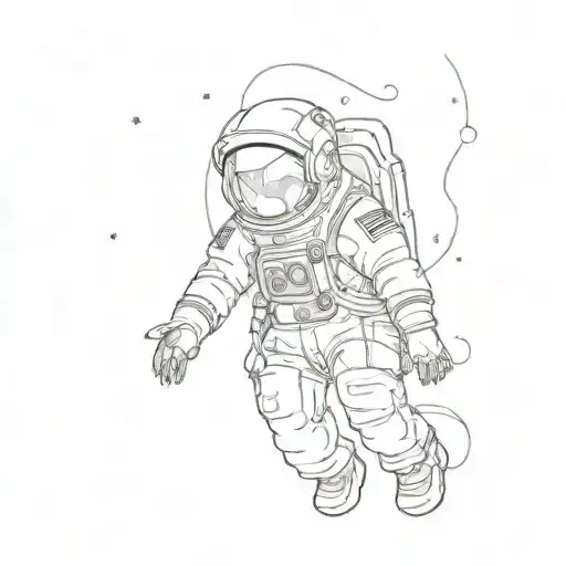 Astronaut With Confused Thoughts In Front Of The Universe