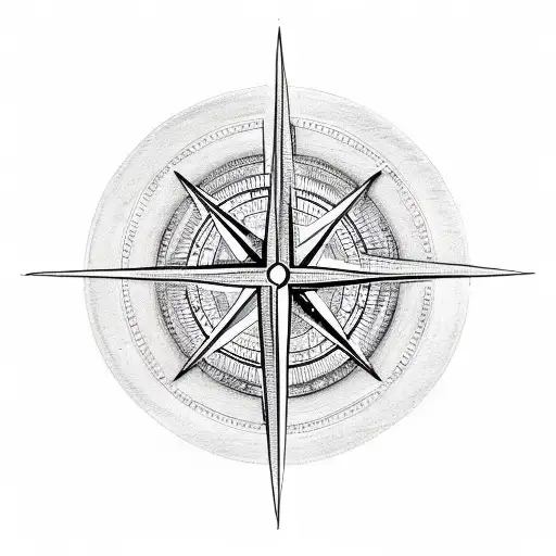 A Detailed Sketch Of A Compass Surrounded By Various Symbols Representing Different Life Adventures