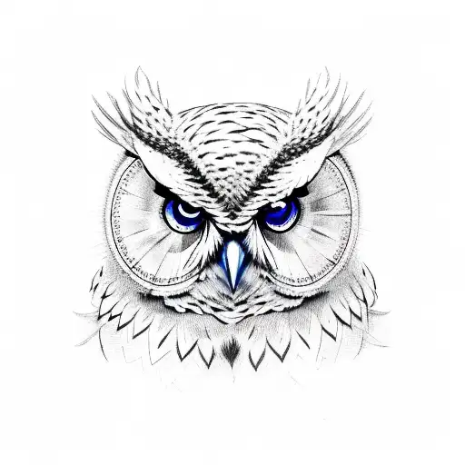 Owl With Blue Eyes