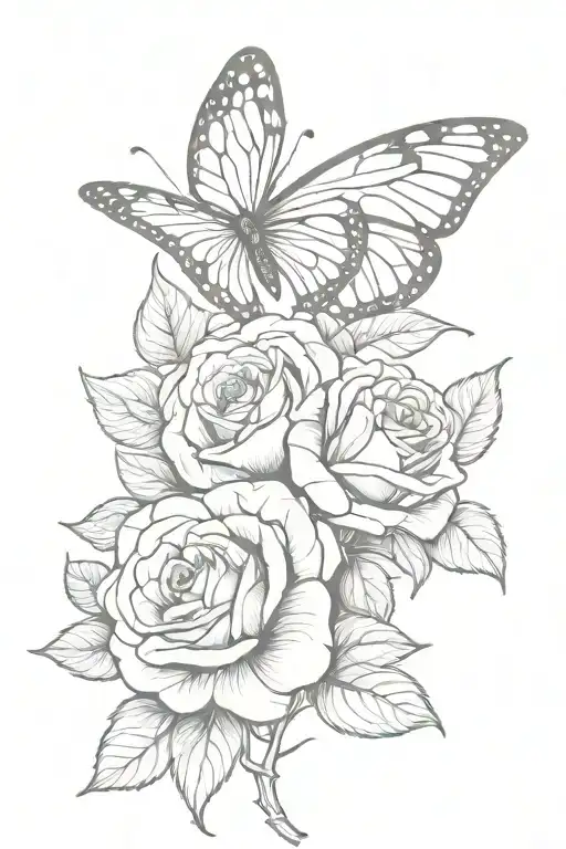Butterfly And Rose