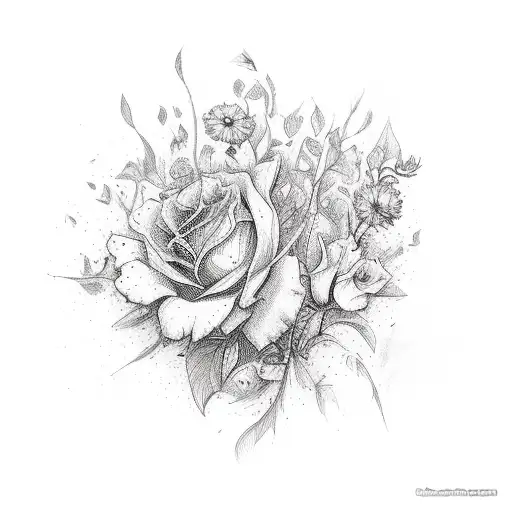 The Word Blessed In Vibrant Colors With Flowers Around It