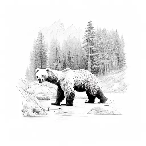 Nature Scene With Bears