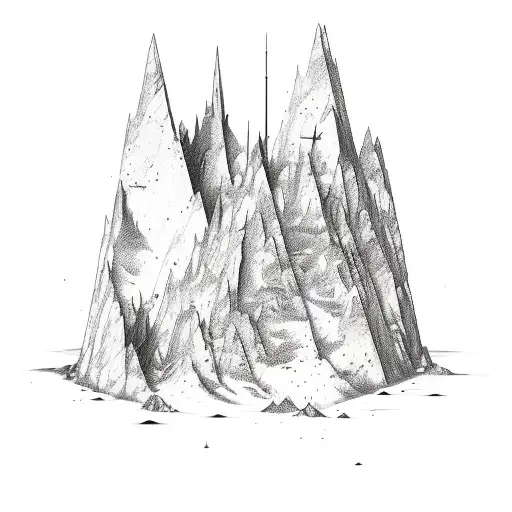 A Mountain Range Formed By Knives And Guns