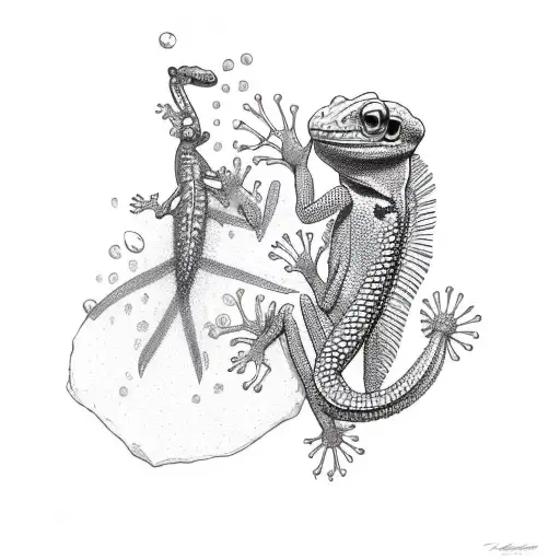 Gecko Eating A Dragonfly