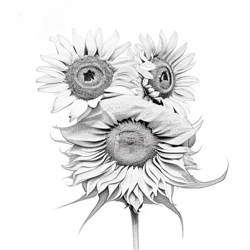 2 Little Sunflowers With 444 Next To It