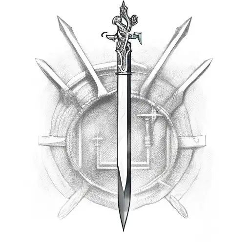 Fantasy Sword Emerging From A Medical Cross