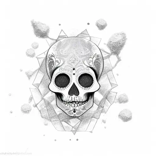 Chemical Elements Forming A Sugar Skull