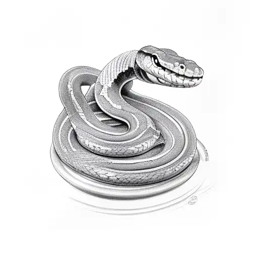 A Sketch Of A Snake Coiled Around A Gym Equipment