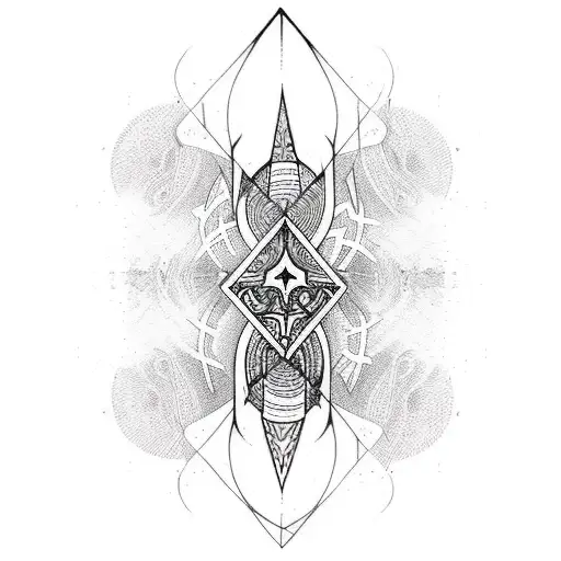 Abstract Leg Sleeve Tattoo With A Tarot Card Of The Star Sign Aries