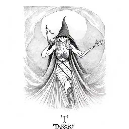 Tarot Card With A Witch On It