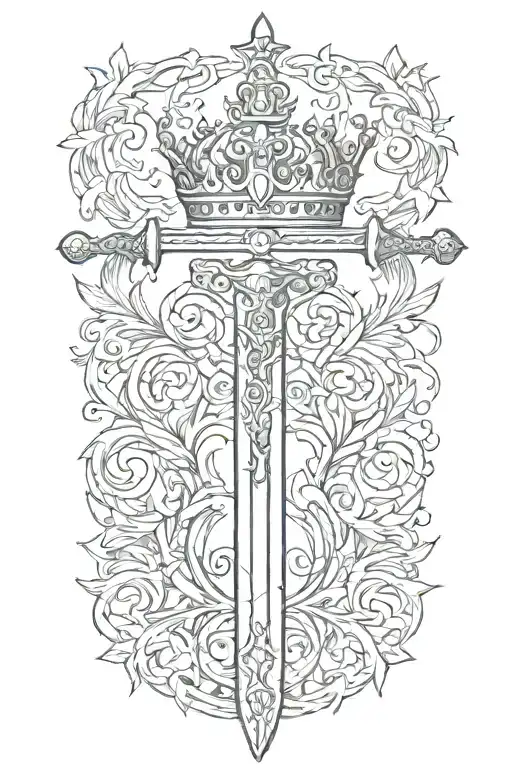 Long Sword Going Through The Middle Of A King's Crown