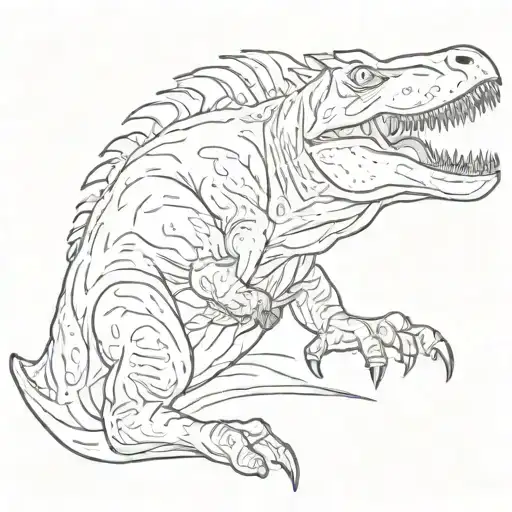 Dinosaur Trex Sleeping Figure Surrounded