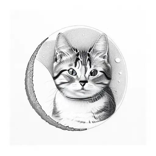 Couple's Cat Moon In Love