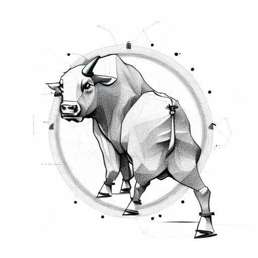 A Stock Market Graph Forming The Shape Of A Bull And Bear